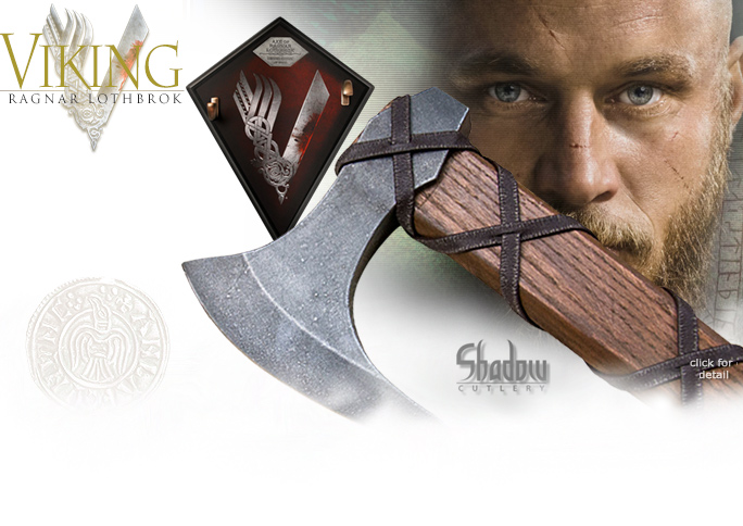 NobleWares Image of Officially Licensed Axe of Ragnar Lothbrok Limited Edition SH8000LE by Shadow Cutlery