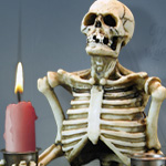 PT 4960 Cast Resin Skeleton Smoke Stack Incense Burner/Candleholder