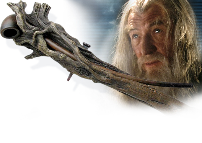 NobleWares Image of The Hobbit UC3108 Licensed Prop Replica Staff, Pipe, and Spike of Gandalf the Grey by United Cutlery