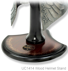 Wood Helmet Stand for UC1414 Lord of the Rings Gondorian Infantry Helm Limited Edition by United Cutlery