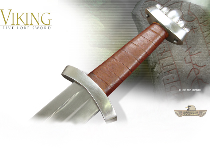 NobleWares Image of Five Lobe Viking Sword & Scabbard AH6968FD by Deepeeka