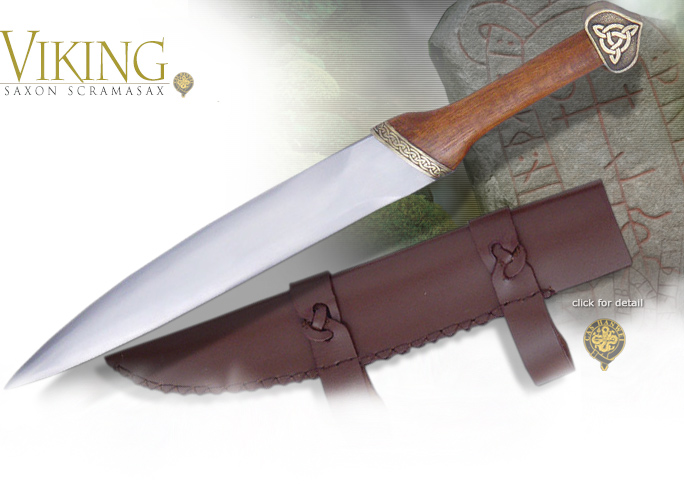 NobleWares Image of SH1075 Viking Saxon Scramasax and scabbard by CAS Hanwei