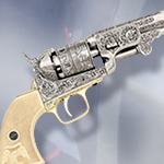 Denix Model 1040B Civil War Replica M1851 Engraved Colt Navy Revolver Non-Firing with Simulated Ivory Grips