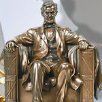 Miniature Relica Abraham Lincoln Bronzed Resin Memorial Statues 8215 & 9302 by Pacific Trading