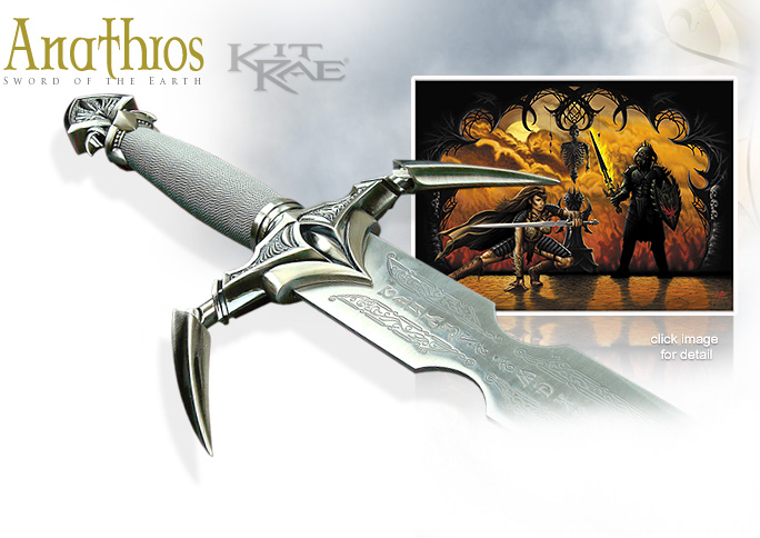 NobleWares Image of Kit Rea Sword of Anathros with poster model KR0006 by United Cutlery