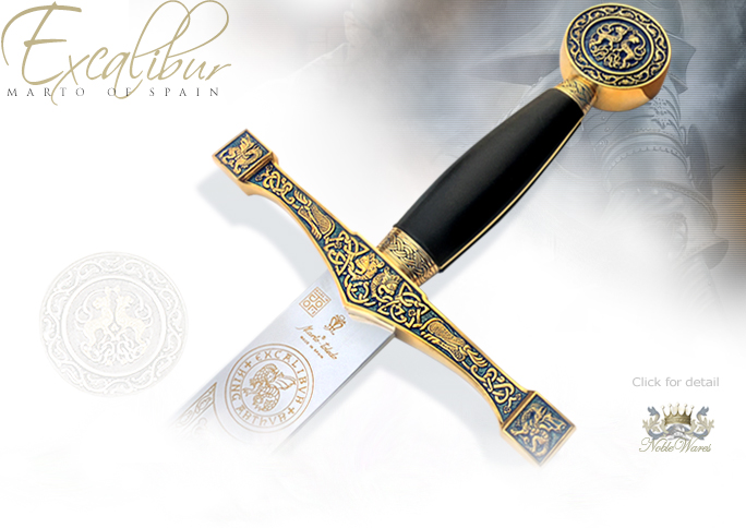 NobleWares Image of Sword Excalibur Deluxe Gold Edition 514 by MARTO of Toledo Spain