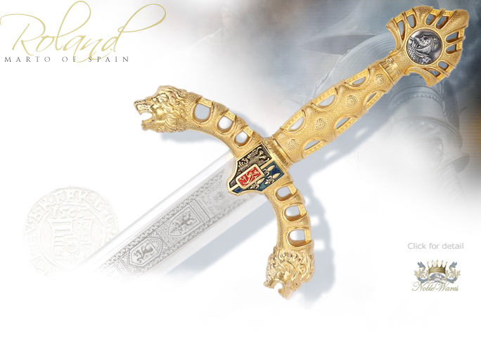 NobleWares Image of Roldan Durandal Sword 564 Gold Edition by Marto of Toledo Spain