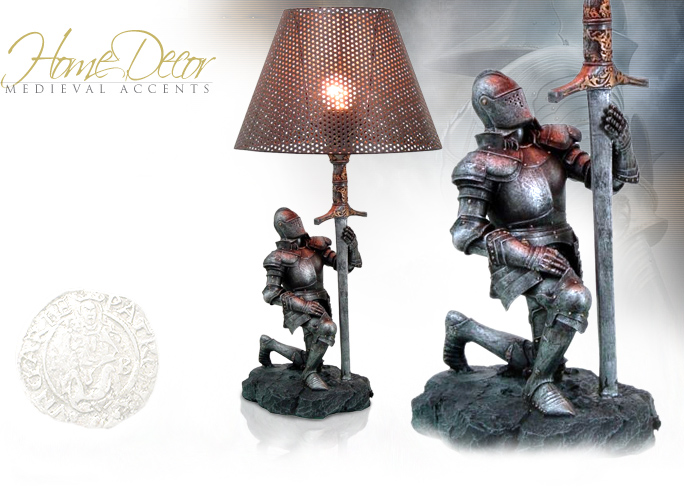 NobleWares Image of Medieval Kneeling Knight Table Lamp 9423 by Pacific Trading