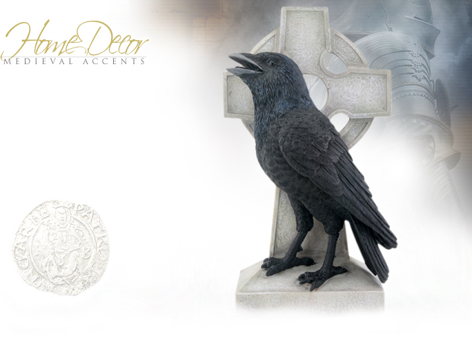 NobleWares Image of Raven on Celtic Cross Statue YT8148 by YTC Summit Collection