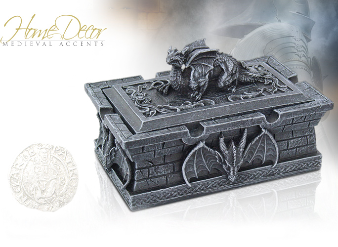 NobleWares Image of Simulated Stone Dragon Tomb Box 9059 by Pacific Trading