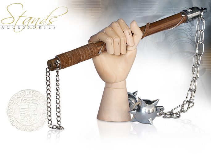 NobleWares Image of Positionable Wooden Hand Sword Holder Set