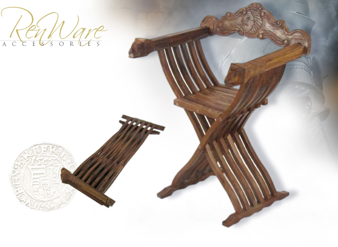 NobleWares Image of Medieval Carved Folding Chair SH70191 made in India