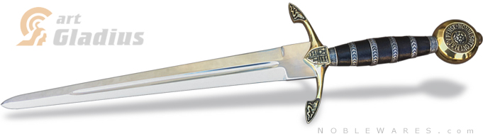 full view of Decorative Black Prince Dagger SG515 Gold/Silver edition by Art Gladius