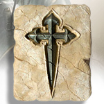 Stone Resin Tile HH005 With Cross of St James by Marto of Spain, and optional Wood Frame HH100
