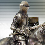 Cast Bronzed Resin Jousting Knight Statue 9414 by Pacific Trading