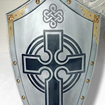 Templar Knight Celtic Cross Shield 965.0 with natural steel finish by Marto Martespa