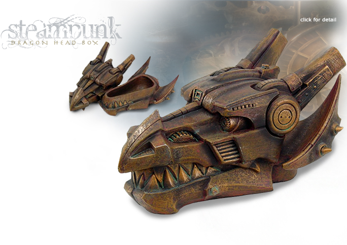 NobleWares Image of Colonel J. Fizziwigs Steampunk Dragon Head Box 8653 by Pacific Trading