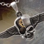 Mystica Steampunk Cyborg Skull Wings Necklace J334 by Pacific Trading