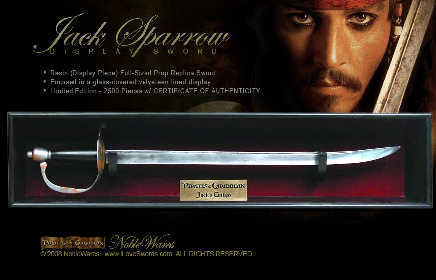 Pirates of the Caribbean Captain Jack Sparrow Sword