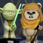 Star Wars Tiny Master Yoda 8249 and Ewok Wicket 8536 Mini Bobble Heads by Funko