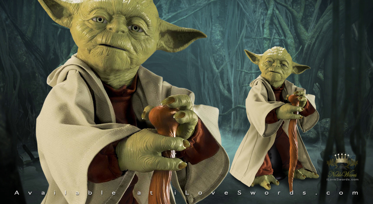 While holding his cane, Yoda will answer your questions and sense whether you’re strong in the force. ..or the dark side.