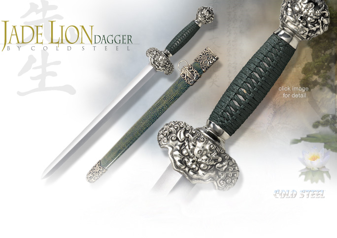 NobleWares Image of 88RLD Jade Lion Dagger by Cold Steel