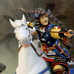 YTC6940 Samurai Warrior Fusao on Horse Cold Cast Sculpture by YTC Summit International Inc.