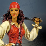 7550 Pirate Anne with Monkey cold cast resin figurine