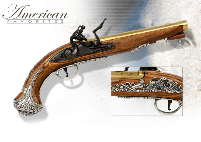 NobleWares Imageof Colonial George Washington non-firing replica Flintlock Pistol model 1228 by Denix of Spain