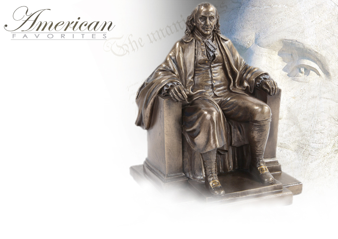 NobleWares Image of Benjamin Franklin Cold Cast Bronze Statue 9918 by Pacific Giftwares