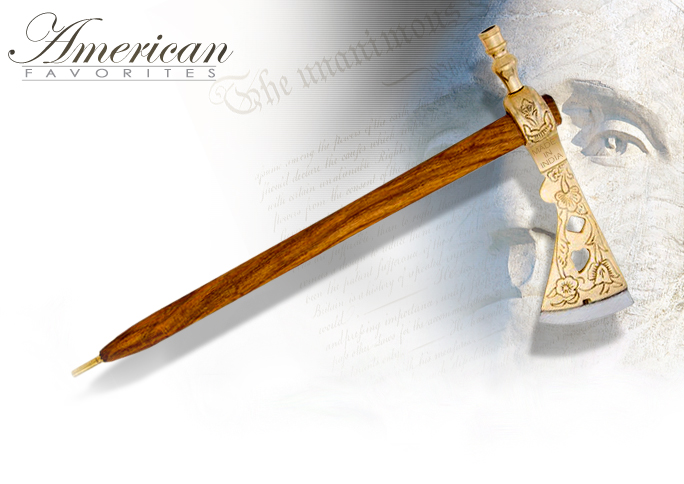 NobleWares Image of Deluxe Brass Ceremonial Tomahawk Peace pipe 30-202