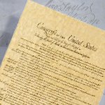 22" x 28" Poster Sized US Bill of Rights replica on antiqued Parchment DX92