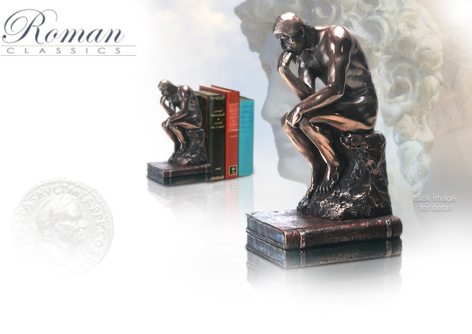 Image of Thinker Bookend Bronzed Statue 8083 by YTC Summit