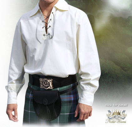 Ghillie Scottish Jacobite Kilt Shirt Men's Different Colors Sizes Available 