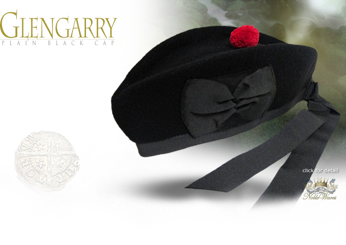 image of Scottish Black Glengarry Hat