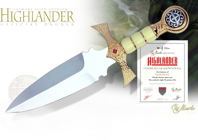 Best of Highlander Limited Edition Gold Claymore Dagger HI015.1