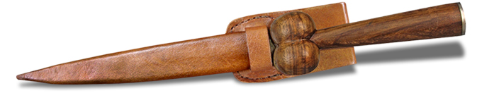 Bollock Dagger in belt scabbard CN203315 made in China