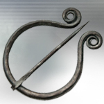Hand Forged Iron Curl Penannular Brooch NWSZ4401