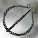 Hand Forged Steel Twist & Curl Penannular Brooch NWSZ7894