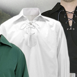 Men's Jacobite Kilt Shirts Black LI5101, Green LI5102, White LI5104