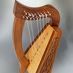 8-String Lily Harp with Celtic Knotwork Engraving made in Pakistan