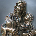 Cold Cast Bronze Statue Jesus with Children 7850 by Pacific Trading