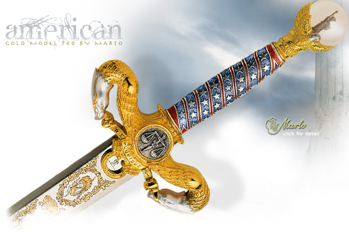 NobleWares Image of The American Liberty Sword 760 Gold Edition by Marto of Spain