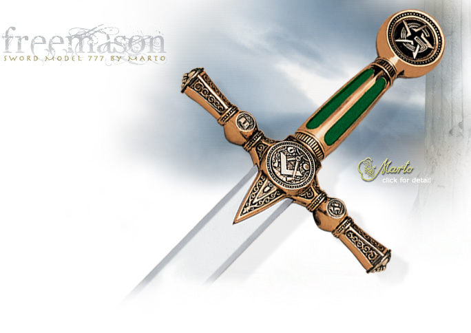 NobleWares Image of The Freemason Sword 777 Bronze Edition by Marto of Spain