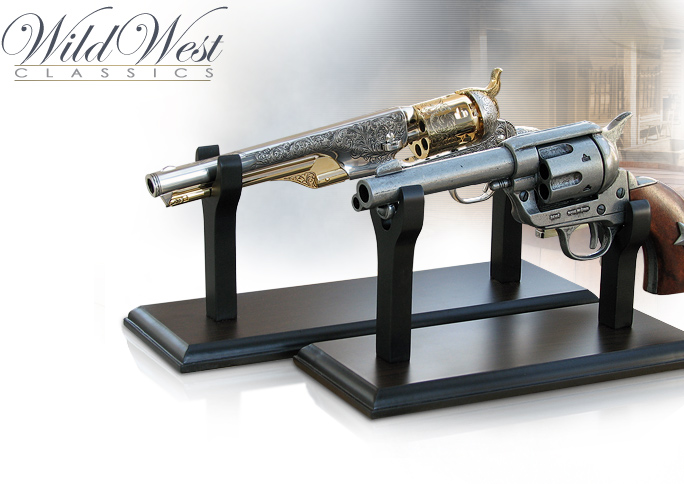 NobleWares image of Desktop Pistol stands for Cavalry style fast draw replica pistols 27-01, 27-02