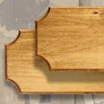 Blank Stained Pine Display Plaques, 45"x9", 18"x7", 16"x7", 14”X 7”, 10"x5.5"