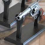 Desktop Pistol stands for Cavaly style fast draw replica pistols 27-01, 27-02