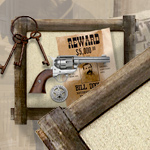 15" x 18" Rustic Barn Wood Pistol Frame with Burlap Back 27-507