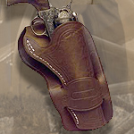 Old West Mexican Leather Loop Style Holster 04-270 and Fast Draw Holster 04-260