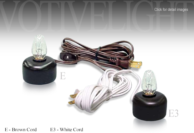 Windstone Editions 6' Electric Votive Lamps E-Brown and E3-White